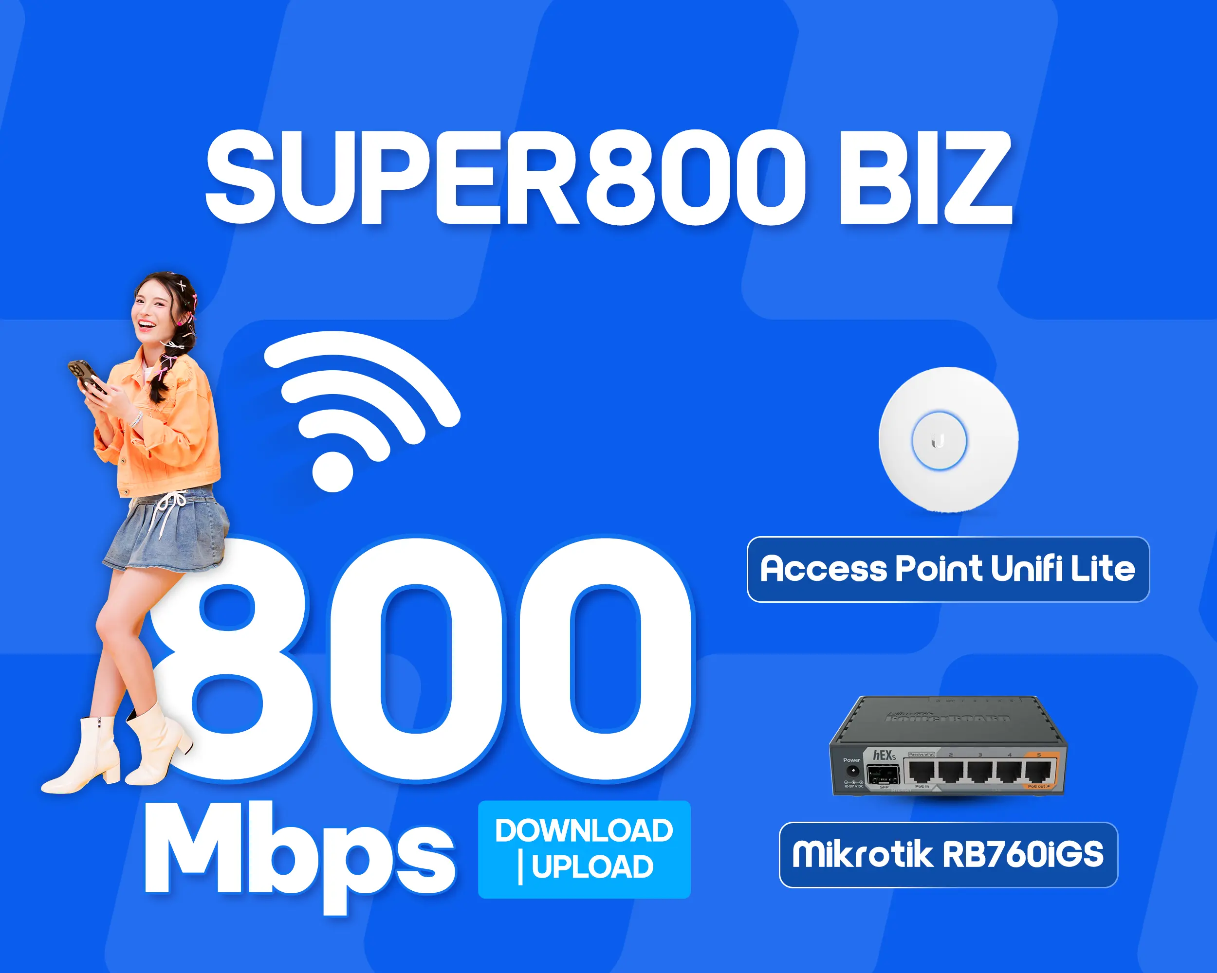 Đăng ký gói Internet FPT Super 800 Biz tốc độ 800Mbps trang bị Mikrotik