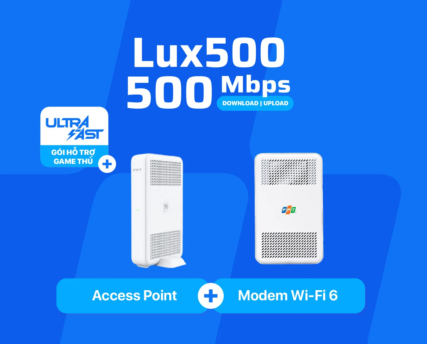 Đăng ký gói Internet FPT Lux 500 tốc độ 500Mbps Wi-Fi 6 cho doanh nghiệp